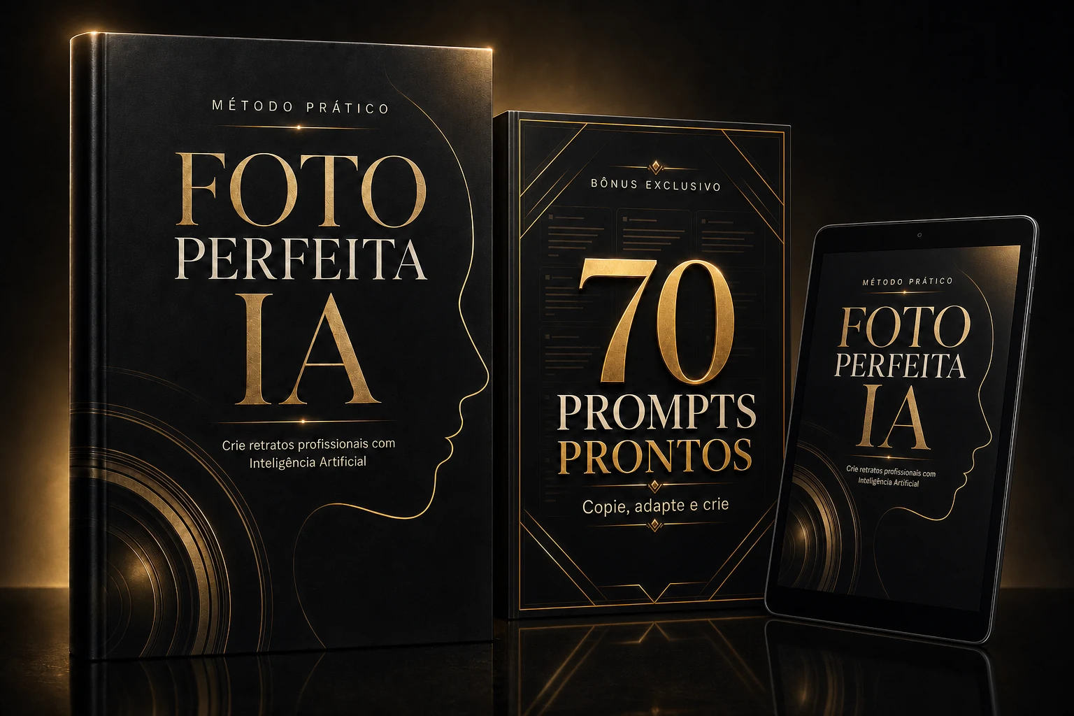 Ebook Foto Perfeita IA, bônus com 70 prompts e versão para tablet